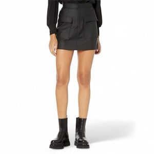 Steve Madden Devon croc Black Faux Leather Mini skirt Cargo Style pockets